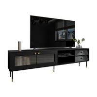 TV-LOWBOARD Valerio 200 - Goldfarben/Schwarz, Holzwerkstoff/Kunststoff (200/55/39cm) - MIRJAN24