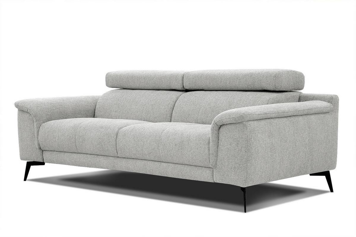 SOFA FIERO 3-Sitzer, hellgrau - Hellgrau/Schwarz, Holzwerkstoff/Textil (212/82/103cm) - Wozimo