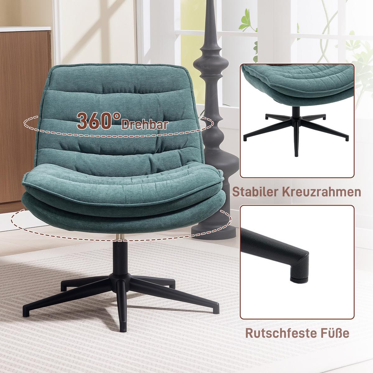 BÜROSTUHL Polyester Schaumstoff Dunkelgrün - Dunkelgrün, Kunststoff (65.5/80/76cm) - HOMCOM