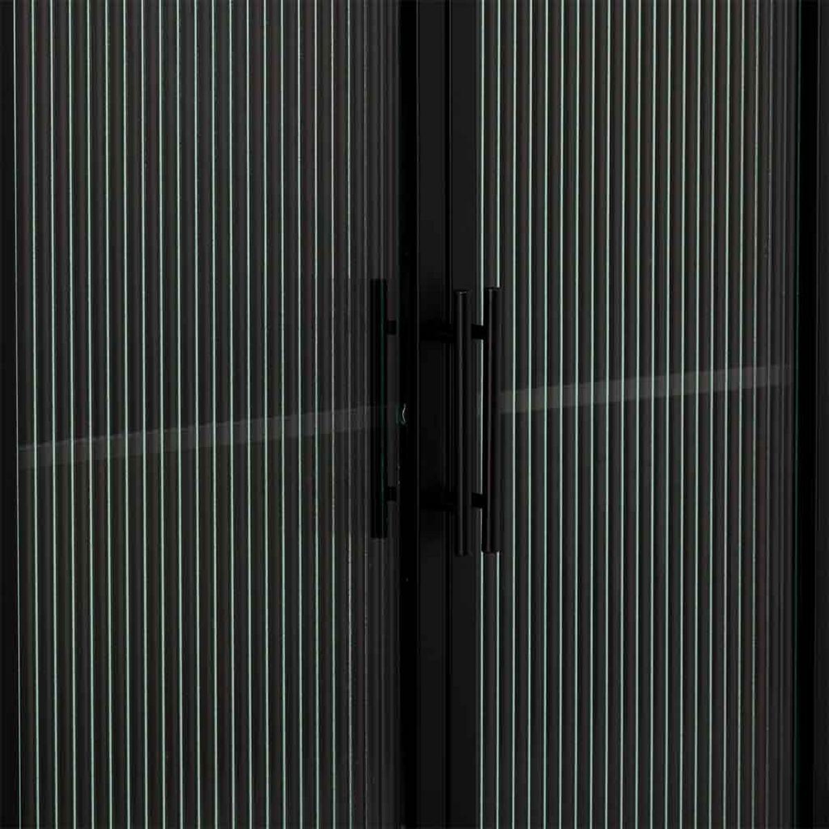 VITRINE aus Metall, schwarz, 65x39x106cm - Schwarz, Metall (65/105.5/38.5cm) - Wanderlust