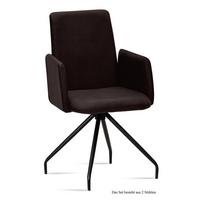ARMLEHNSTUHL (2er-Set) Detana 52x92x60 Schwarz/Espresso - Dunkelbraun/Schwarz, Kunststoff (60/92/52cm) - 58aufmkessel