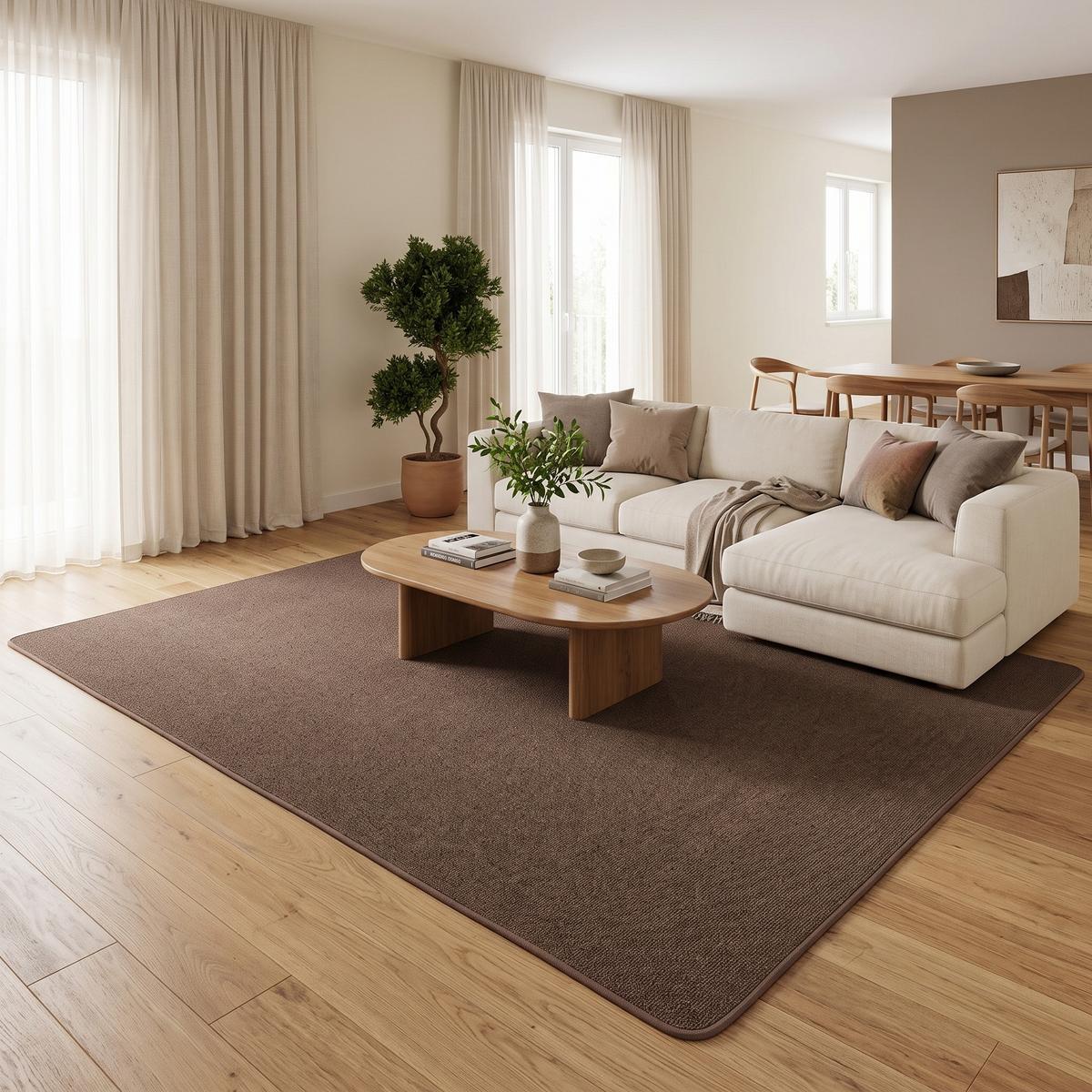 FEINSCHLINGEN VELOUR TEPPICH STRONG - Braun, Textil (200/300cm) - Snapstyle