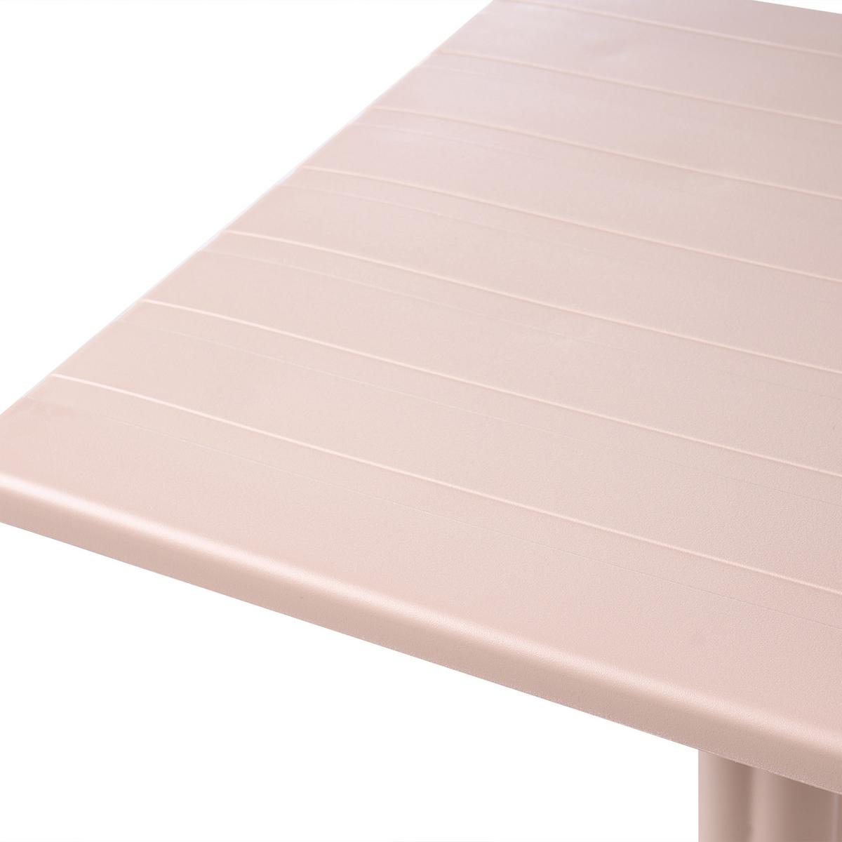 GARTEN-BARTISCH 60/60 cm Beige Lemnos - Beige, Kunststoff (60/60/111cm) - Beliani