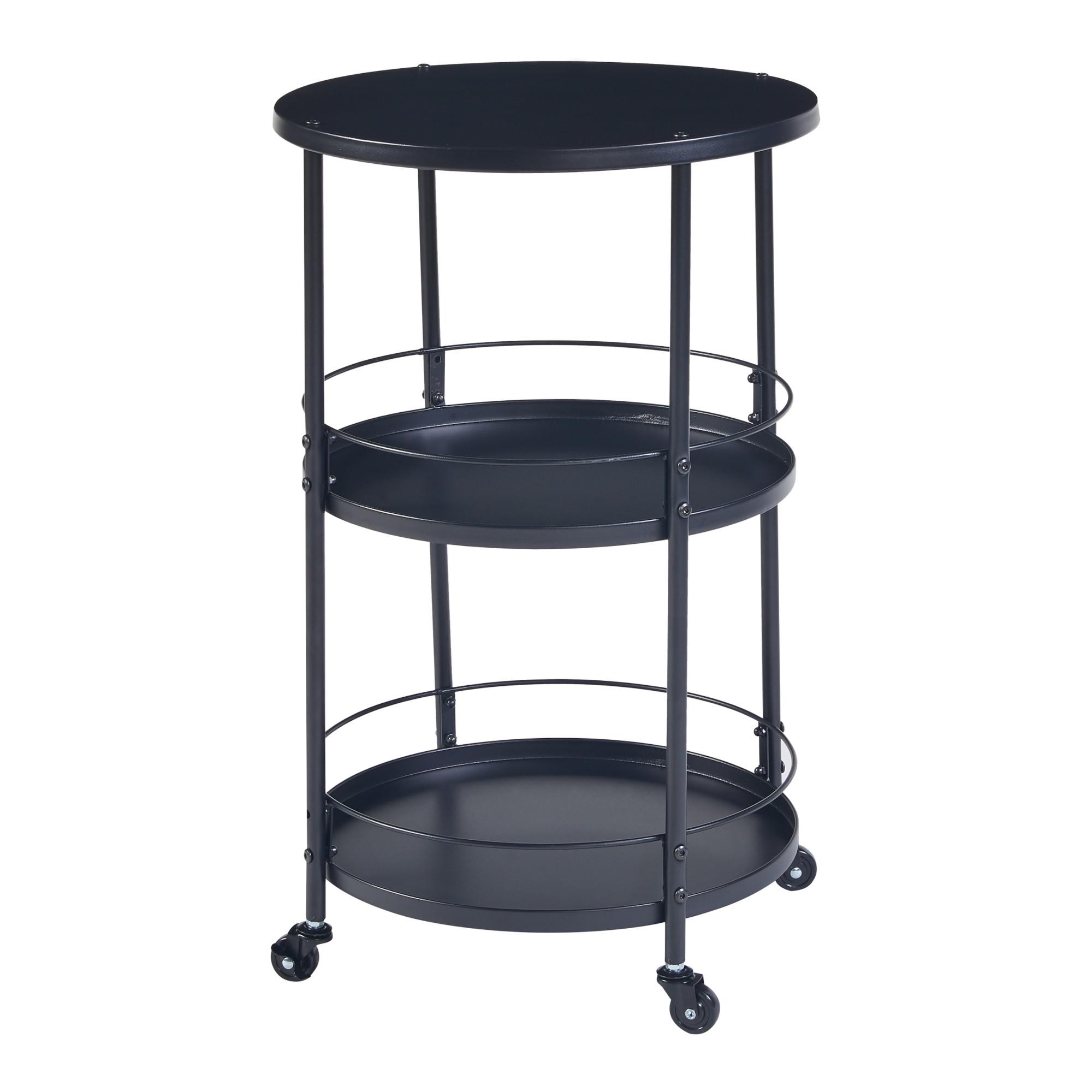 SERVIERWAGEN Munkedal - Schwarz, Metall (45/75/45cm) - [en.casa]