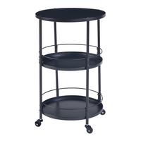 SERVIERWAGEN Munkedal - Schwarz, Metall (45/75/45cm) - [en.casa]