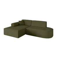 ECKSOFA Ottomane Links IREA-L1-v3 - 232x165x77 cm Grün - Platinfarben, Holzwerkstoff/Textil (232/165cm) - ALTDECOR
