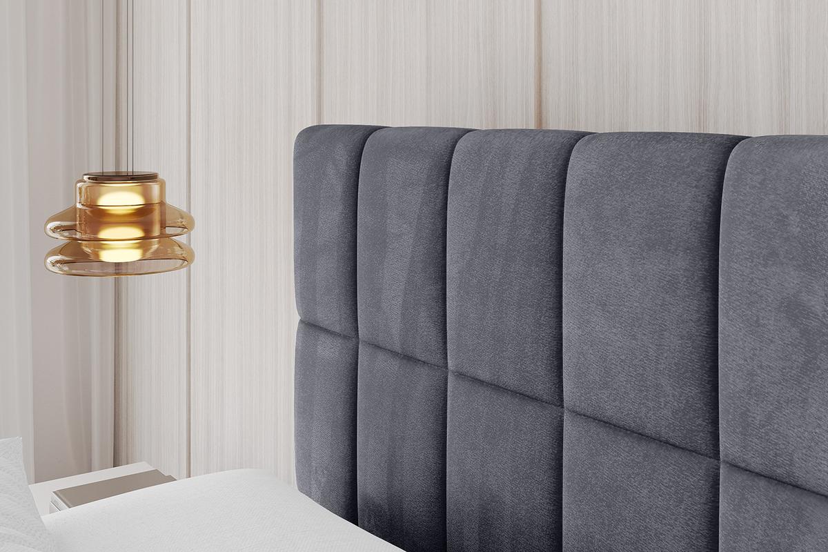 POLSTERBETT mit Bettkasten, Fußteil und Lattenrost, Boxbett mit Matratze H3/H4 - AMEA-Z 180x200 Dunkelgrau - Dunkelgrau, Holzwerkstoff/Textil (180/200cm) - ALTDECOR