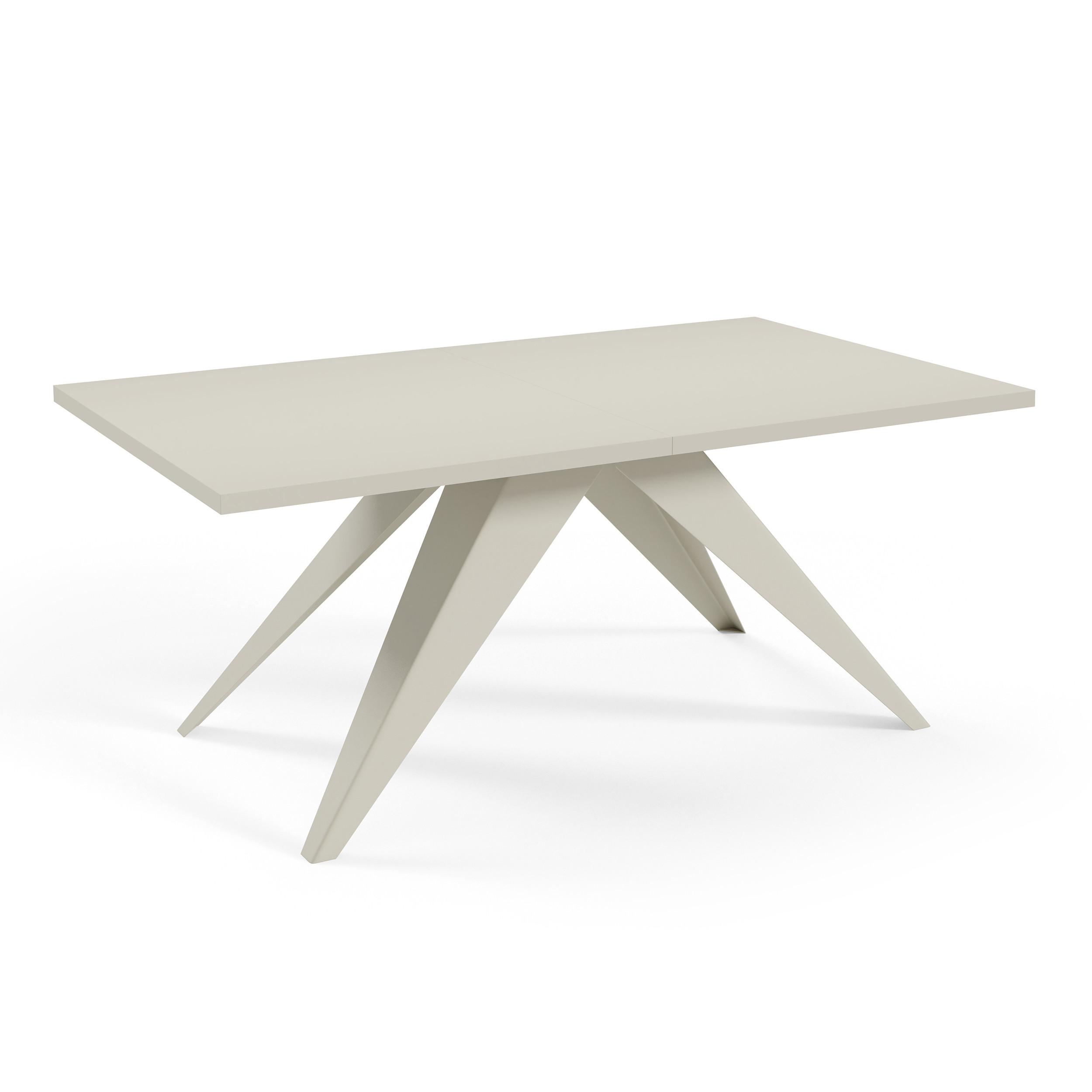 ESSTISCH Vivo, Rechteckiger Tisch mit Ausziehfunktion, 160-260x90 cm, Kaschmir - Kaschmir, Metall (160/90/76cm) - Beautysofa