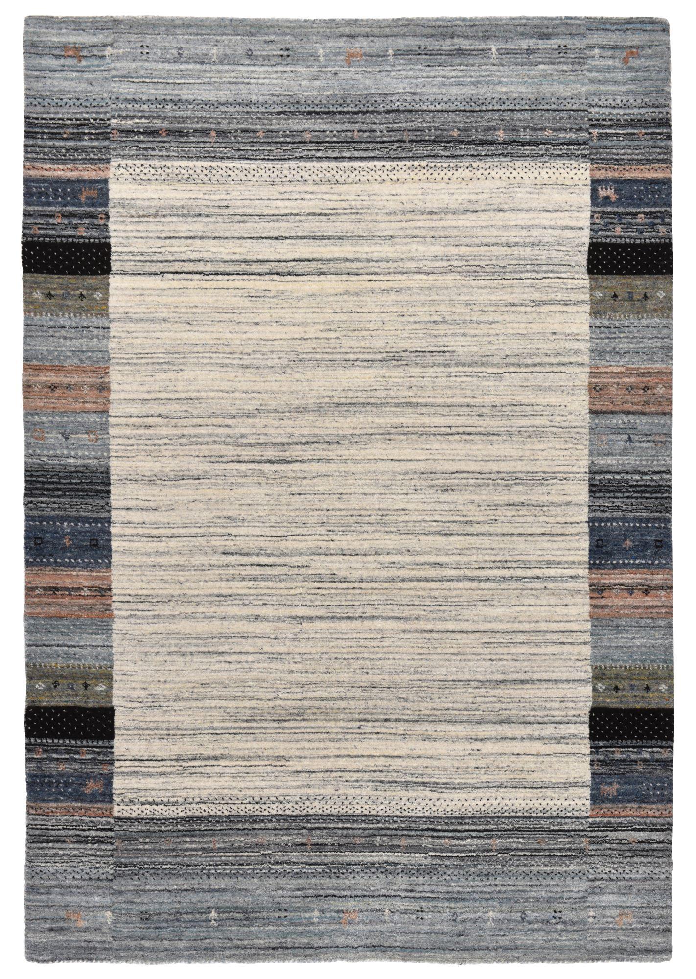 WOLLTEPPICH Nebraska mit Bordüre 60x90 cm - Multicolor, Textil (60/90cm) - THEKO