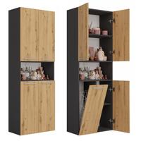 BADEZIMMERSCHRANK Anthrazit, Artisan 60/174/30 - Anthrazit, Holzwerkstoff (60/174/30cm) - RAUMHIRSCH FURNITURE