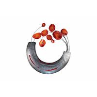 WANDDEKO Rot 70/62 cm - Rot/Grau, Metall (1.5/62/5cm) - KUNSTLOFT