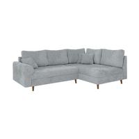 ECKSOFA Sigurd Hellgrau Chenille - Ottomane rechts - Hellgrau/Braun, Holz/Textil (231/161cm) - S-Style Möbel