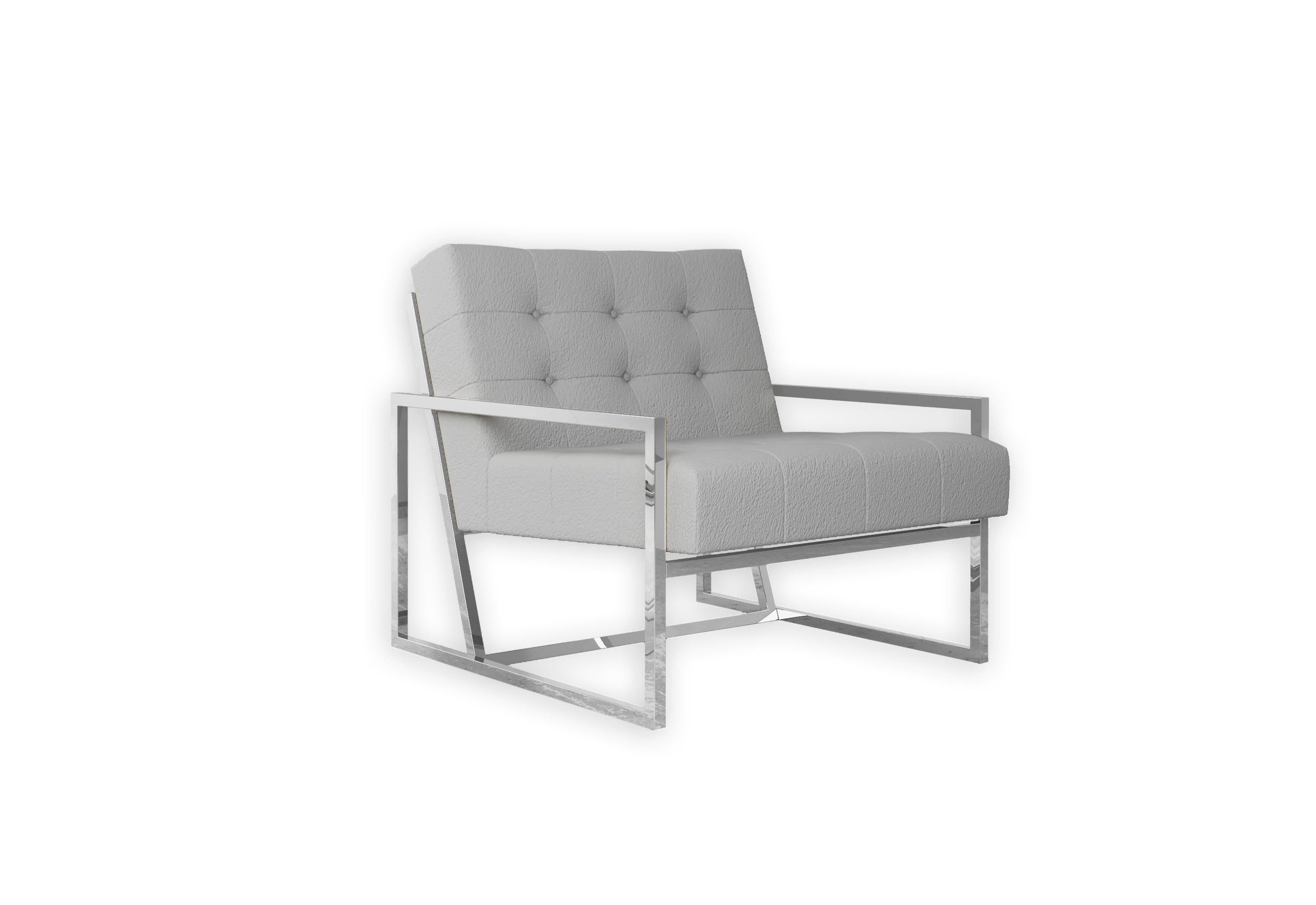 LOUNGESESSEL Duban Grau Bouclé-Stoff - Silberfarben/Grau, Holz/Textil (84/81/89cm) - S-Style Möbel
