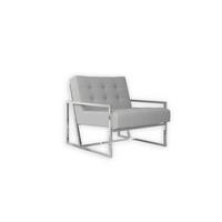 LOUNGESESSEL Duban Grau Bouclé-Stoff - Silberfarben/Grau, Holz/Textil (84/81/89cm) - S-Style Möbel