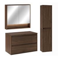 BADMÖBEL 80cm Edmé 2er-Set Holz - Braun, Holzwerkstoff (80/52.2/46cm) - Petits-meubles