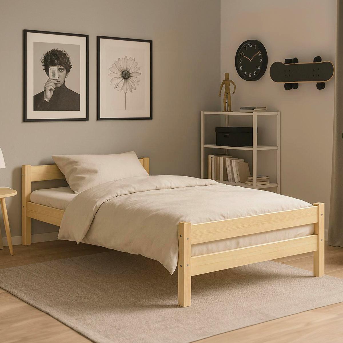BETT 90/200 Axel Holz - Braun, Holz (90/200cm) - Petits-meubles