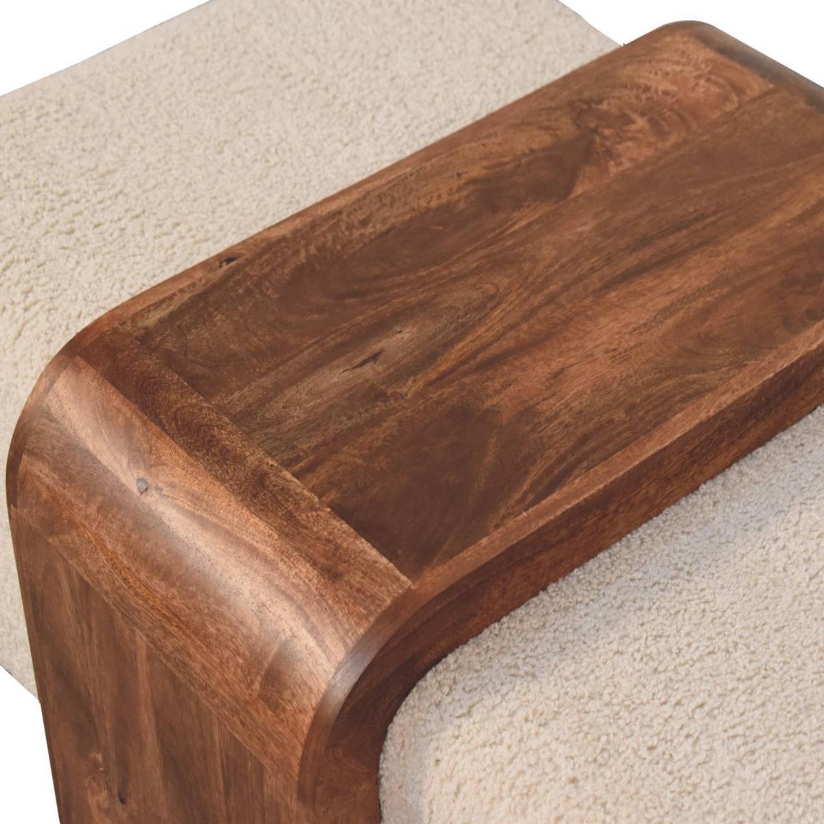 HOCKERBANK mit Honig-Karamell-Finish, 2 Duo-Sitze, braun - Braun, Holz (110/45/72cm) - Artisan Furniture