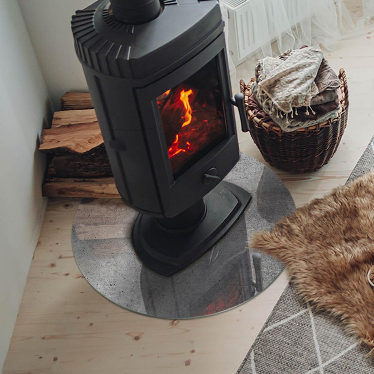 GLASPLATTE für Kamin Ø 60 cm - Grau, Glas (60/60/0.4cm) - TULUP