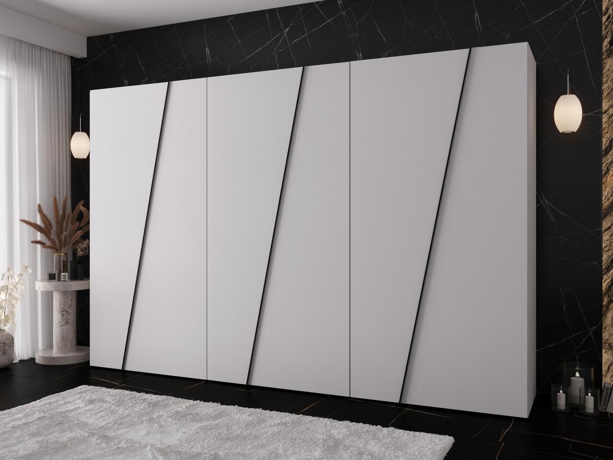 DREHTÜRENSCHRANK Zen 300 cm - Schwarz/Weiß, Holzwerkstoff/Kunststoff (300/202/50cm) - MIRJAN24