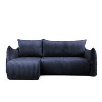 ECKSOFA Mailand Xs Mit Schlaffunktion - Dunkelblau, Holzwerkstoff/Textil (154/226cm) - Fun Möbel