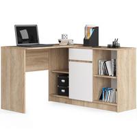 SCHREIBTISCH Eiche Sonoma, Weiß 79/120/126 - Weiß, Holzwerkstoff (155/85/79cm) - RAUMHIRSCH FURNITURE