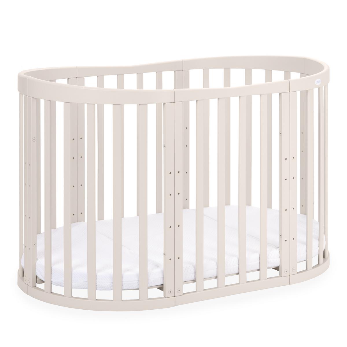 BABYBETT Kaschmir Oval 7in1 mit Matratze - Kaschmir, Holz/Textil (73/124cm) - waldin