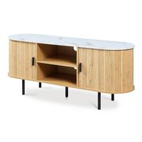 TV-ELEMENT Tvedestrand - Schwarz/Weiß, Holzwerkstoff/Metall (140/55/40cm) - [en.casa]
