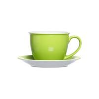 MILCHKAFFEE TASSE MIT UNTERTASSE Doppio Grün 350 ml - Grün, Keramik (17/11/17cm) - Ritzenhoff Breker