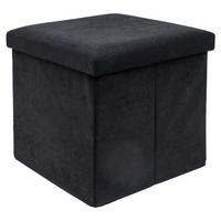 FALTBARER SITZHOCKER - Schwarz, Textil (38/38/38cm) - Intirilife