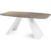 ESSTISCH Monte Weiß rechteckig ausziehbar, Dunkelgrauer Chicago Beton 160-200/80/76 cm - Dunkelgrau/Weiß, Holzwerkstoff/Metall (80/198/76cm) - WFL GROUP