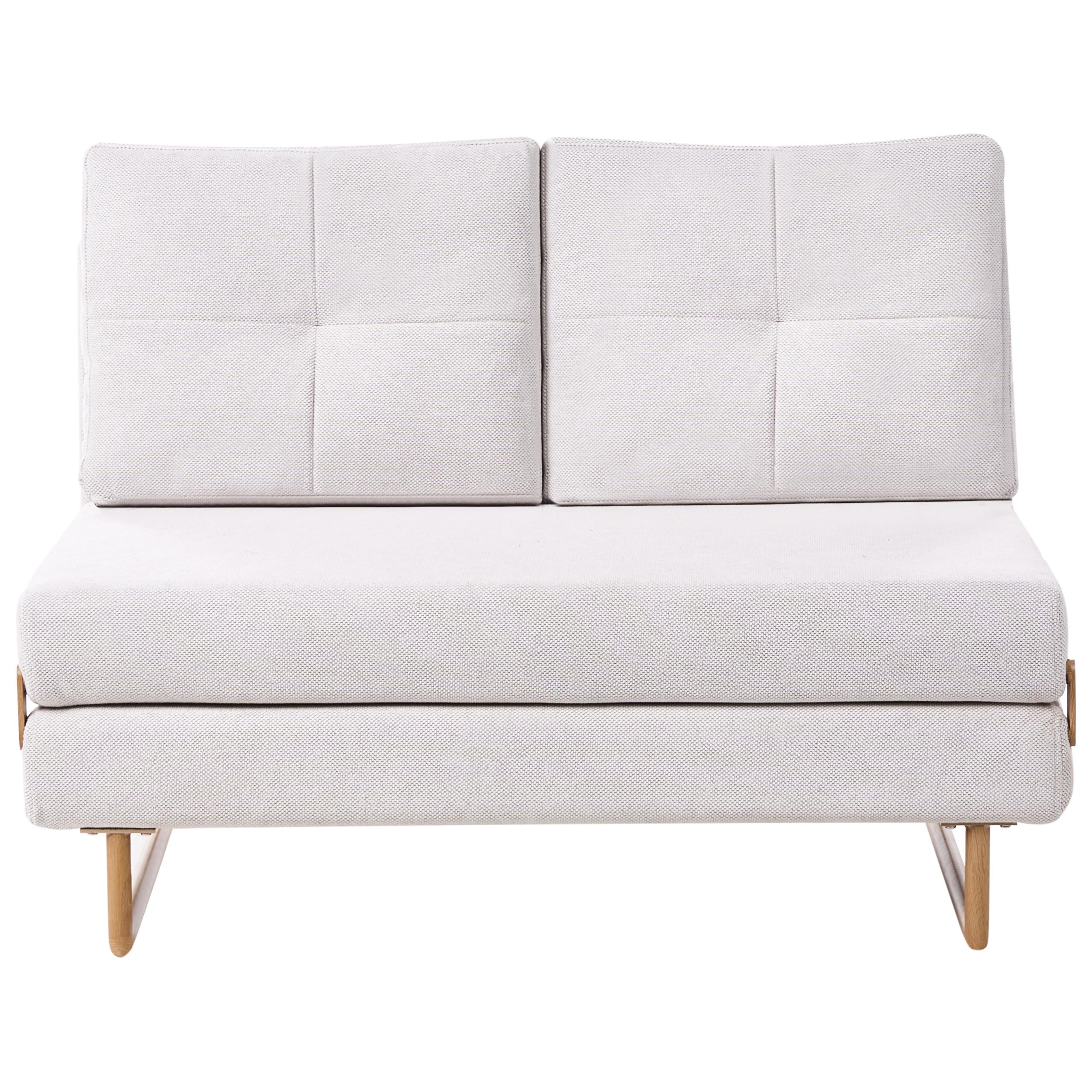 SCHLAFSOFA 2-Sitzer Stoff Cremeweiß Jerslev - Hellbraun/Weiß, Textil (120/87/84cm) - Beliani