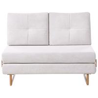 SCHLAFSOFA 2-Sitzer Stoff Cremeweiß Jerslev - Hellbraun/Weiß, Textil (120/87/84cm) - Beliani
