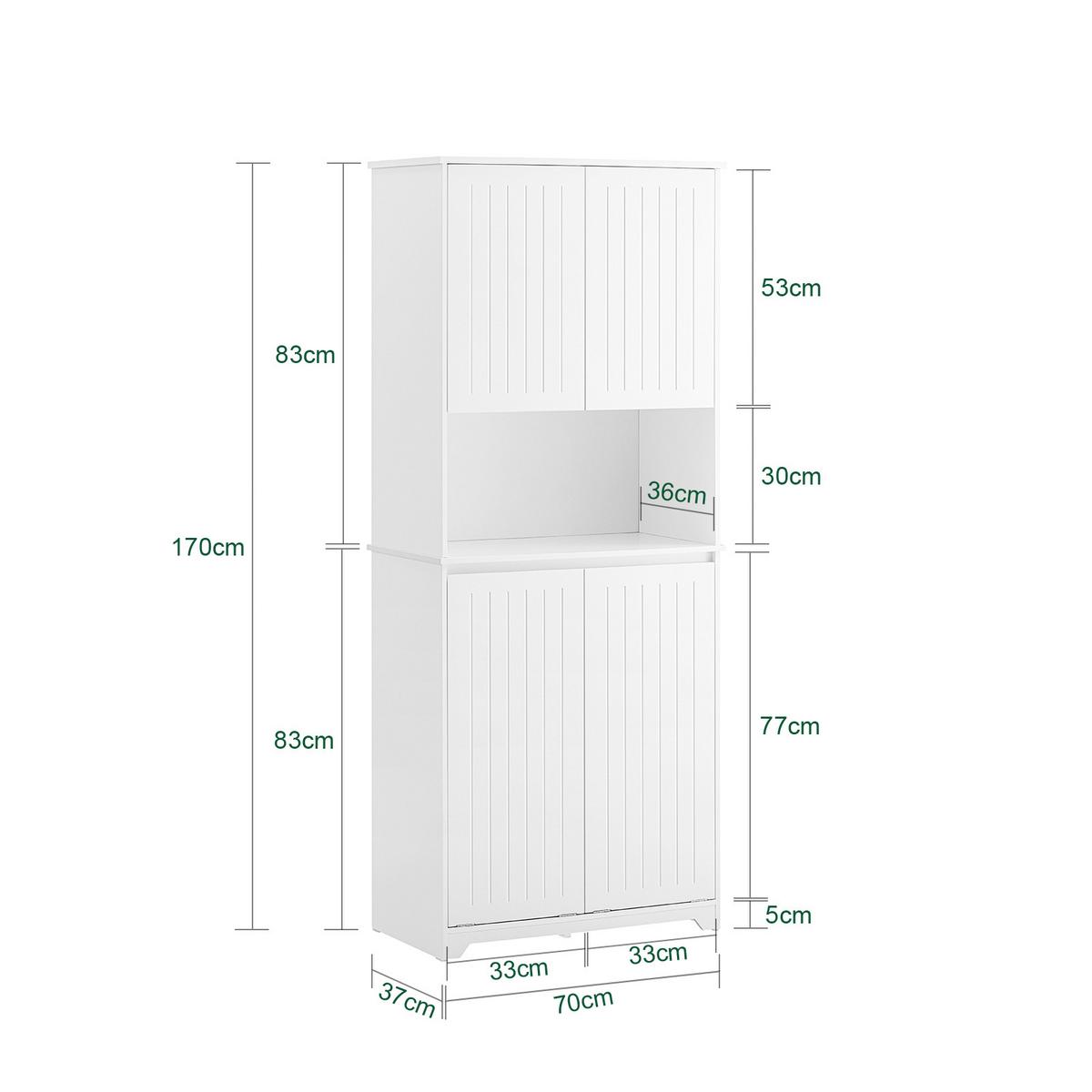 HOCHSCHRANK mit Wäschekörben, MDF (E1), 70x170x37cm, Weiß - Weiß, Holzwerkstoff (70/170/37cm) - SoBuy