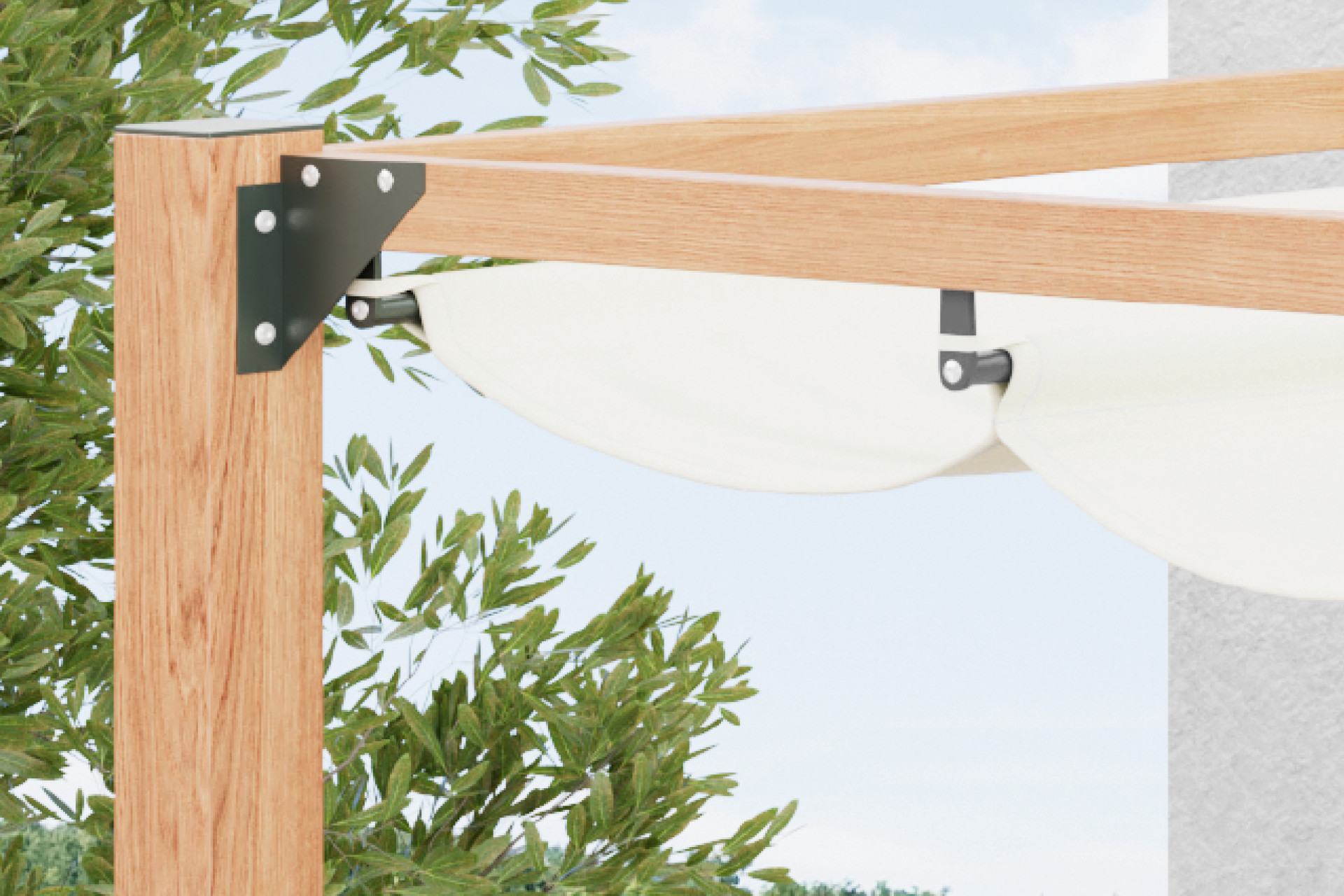 Pavillon quadratisch inkl. Sonnenschutz Bezug Webstoff regenabweisend