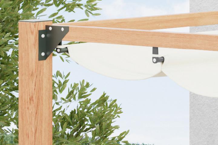 Pavillon quadratisch inkl. Sonnenschutz Bezug Webstoff regenabweisend