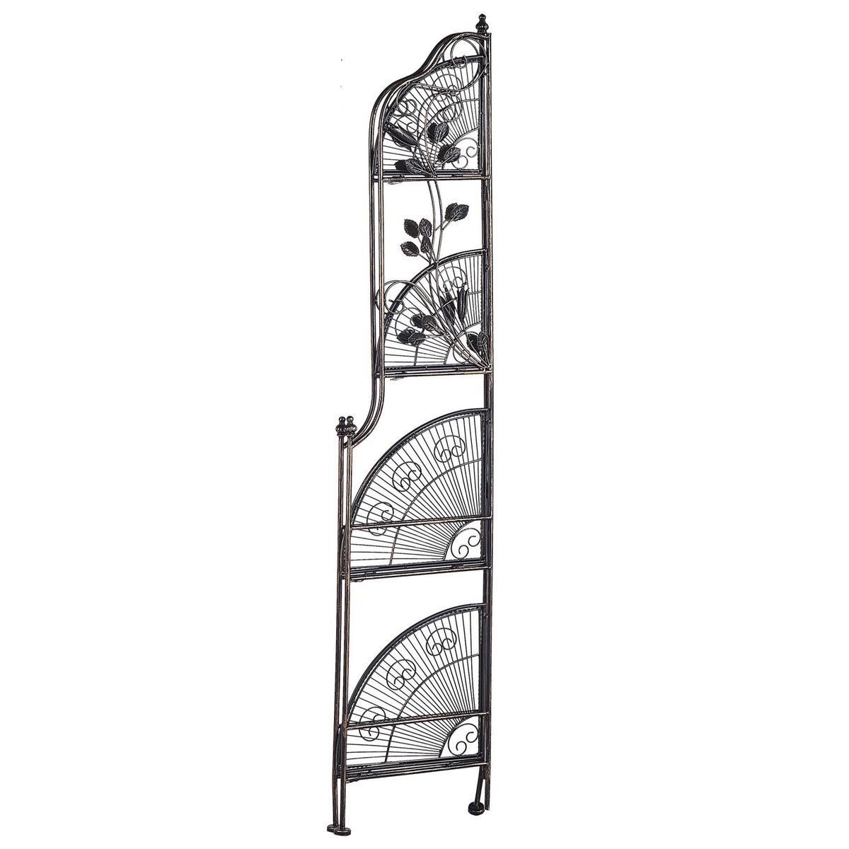 ECKREGAL schwarz Metall 4 Ablageflächen klappbar Siderno - Goldfarben/Schwarz, Metall (35/158/35cm) - Beliani