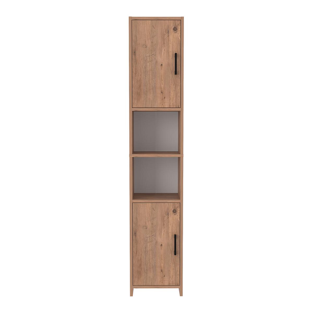 HOCHSCHRANK Rautrina - Eichefarben, Holzwerkstoff (35/180/30cm) - [en.casa]