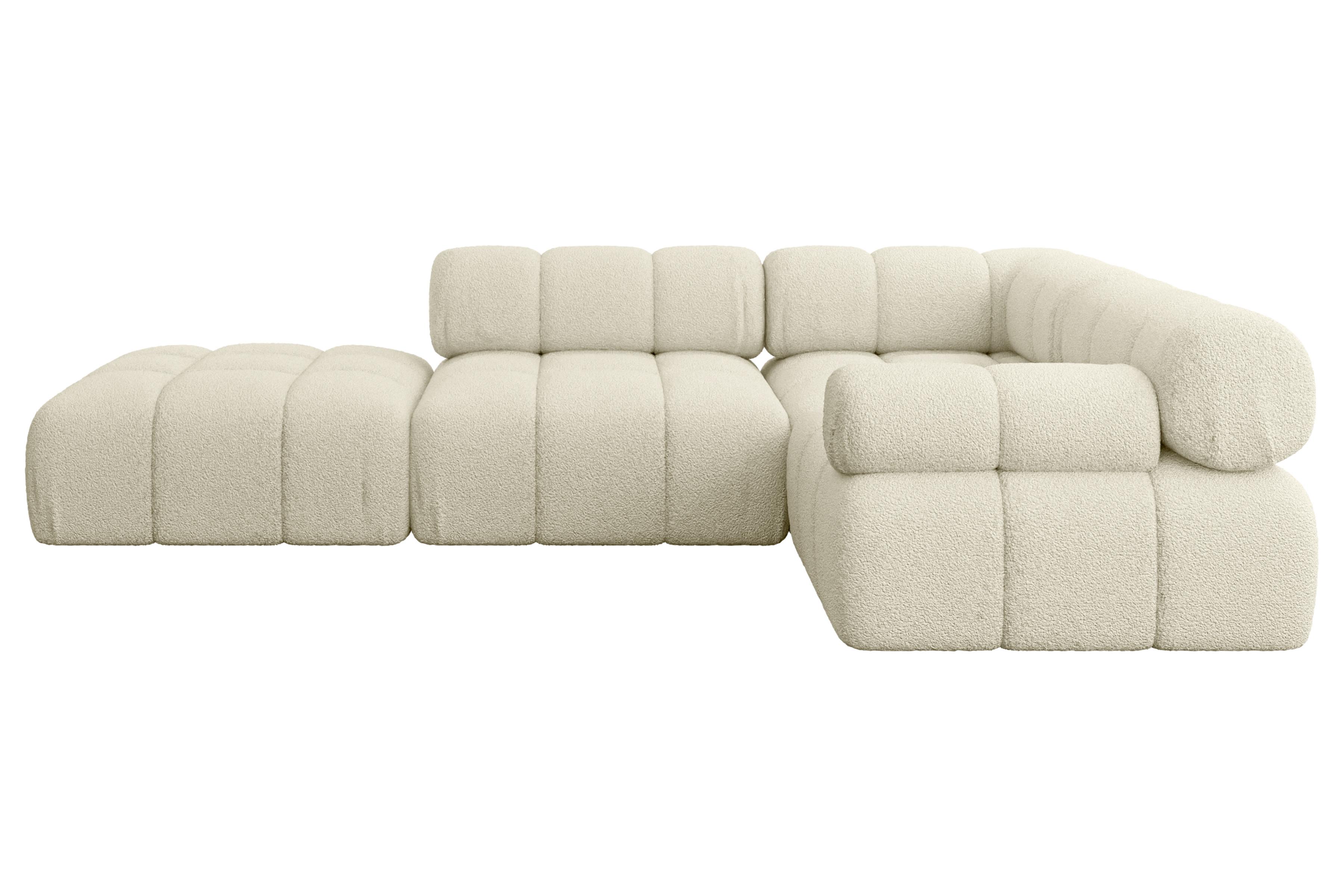 ECKSOFA modulares Sofa Felto-L1 - 285x190x70 cm Beige Bouclé - Beige, Holzwerkstoff/Textil (285/190cm) - ALTDECOR