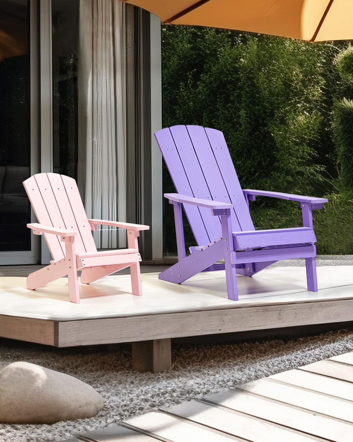 KINDERSESSEL Rosa Adirondack - Pink, Kunststoff (40/64/50cm) - Beliani