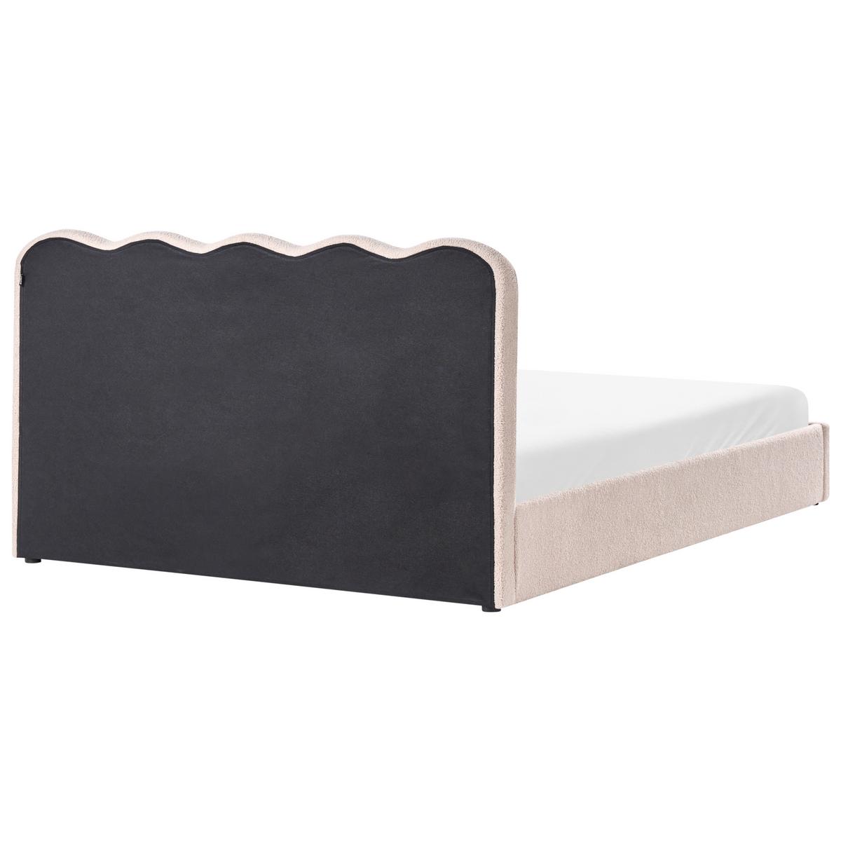 BETT mit Stauraum 180/200 Bouclé Beige Nanterre - Beige, Textil (180/200cm) - Beliani