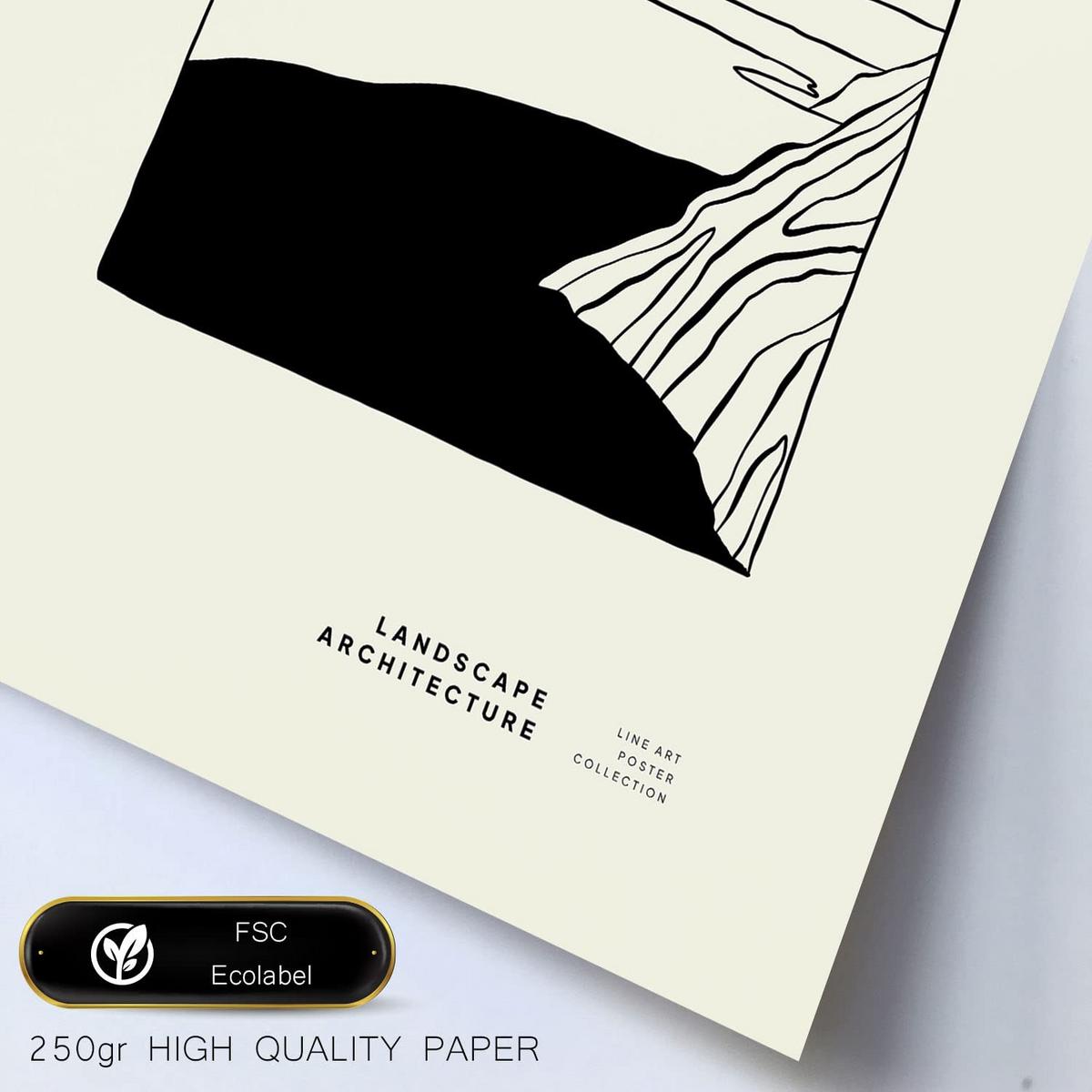 POSTER Set Mit 6 In Schwarzer Tinte Kakteen In Töpfen Künstlerische Und Abstrakte Drucke Für Innenarchitektur A3 & A4 Schwarzer Rahmen - Schwarz, Papier (29/3cm) - Nacnic