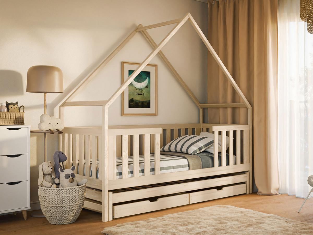 HAUSBETT Magic - Naturfarben, Holz (90/200cm) - MIRJAN24