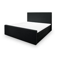 BOXBETT ALORIA 200x200 cm mit Matratze und Topper, H2+H3 - Schwarz - Schwarz, Holz (200/200cm) - MASSENO