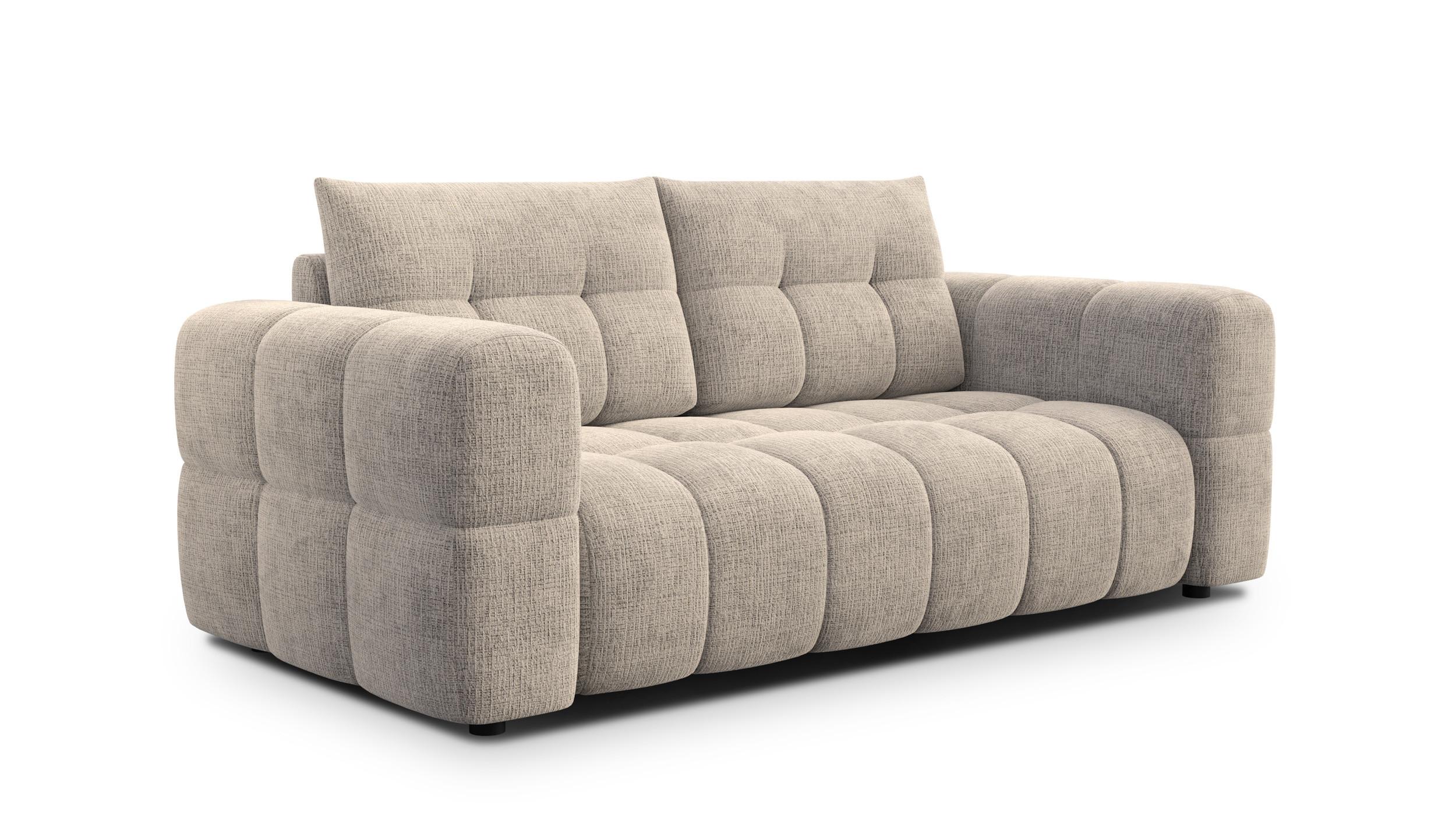 SOFA CLOUDI 2,5-Sitzer, beige - Beige/Schwarz, Holz/Textil (211/89/104cm) - Wozimo