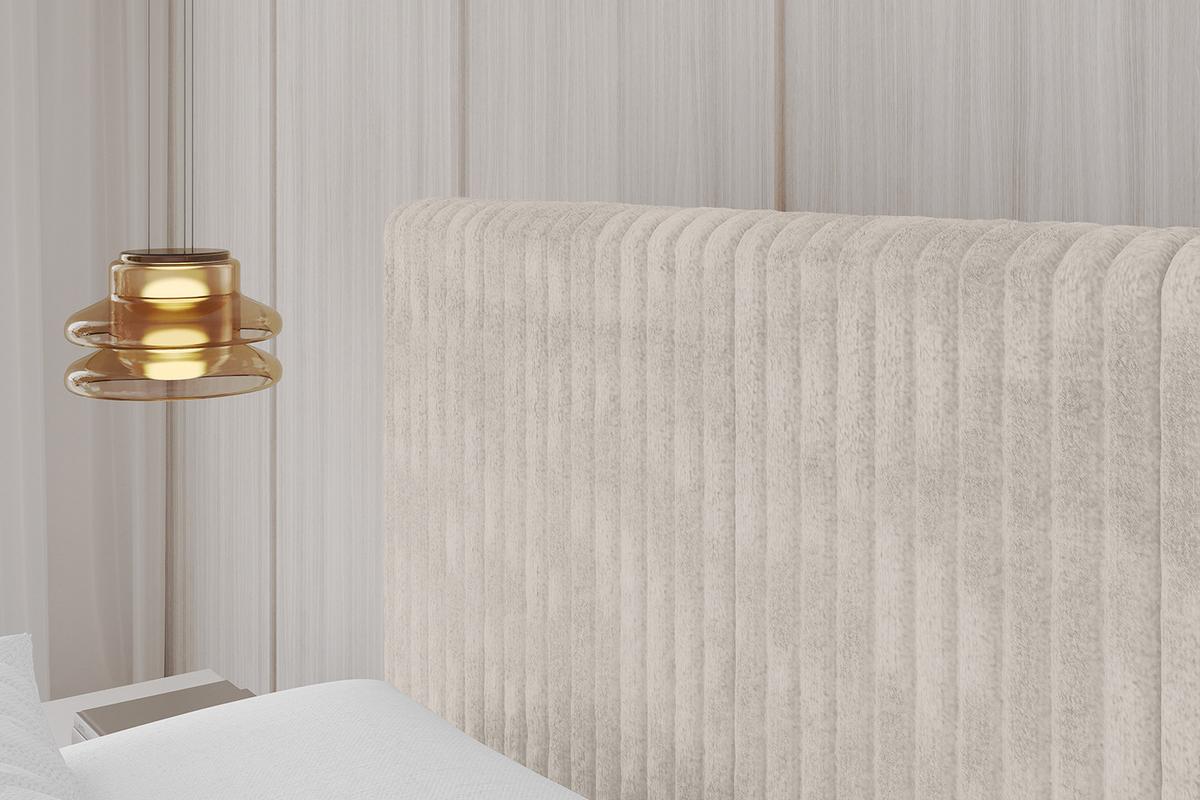 POLSTERBETT mit Bettkasten, Fußteil und Lattenrost, Boxbett ohne Matratze - ALOVA-Z-V1 120x200 Creme - Creme, Holzwerkstoff/Textil (120/200cm) - ALTDECOR