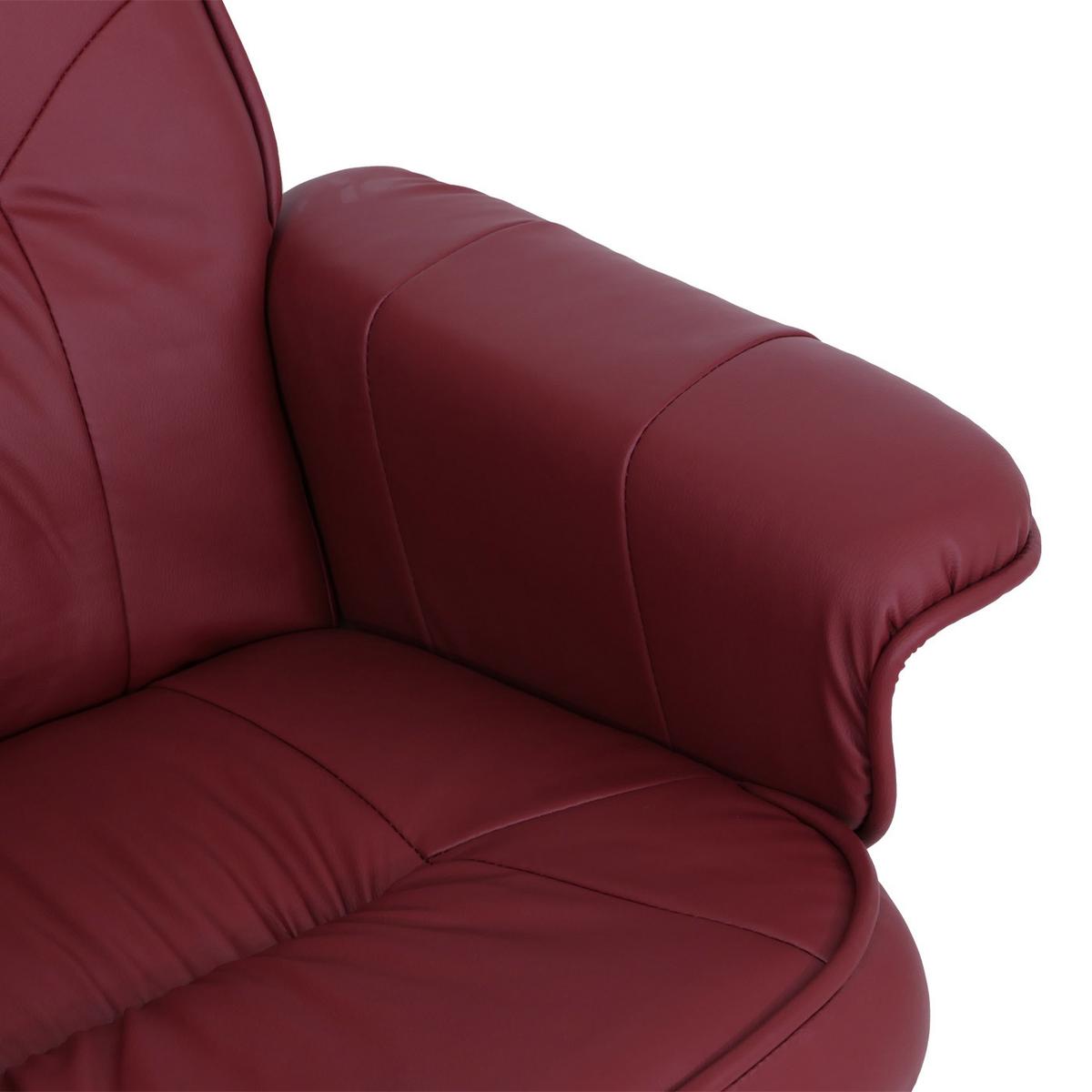 RELAXSESSEL MIT HOCKER Bordeaux - Bordeaux, Textil (80/100/105cm) - MCW