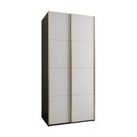 SCHWEBETÜRENSCHRANK 245,5/100/64 2-türig - Goldfarben/Schwarz, Holz/Metall (100/245/64cm) - Abiks Möbel