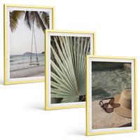 BILDER SET 3er Set - 40x60 cm Goldrahmen - Strandschaukel-Blätterurlaub - Goldfarben, Kunststoff (40/60cm) - TULUP