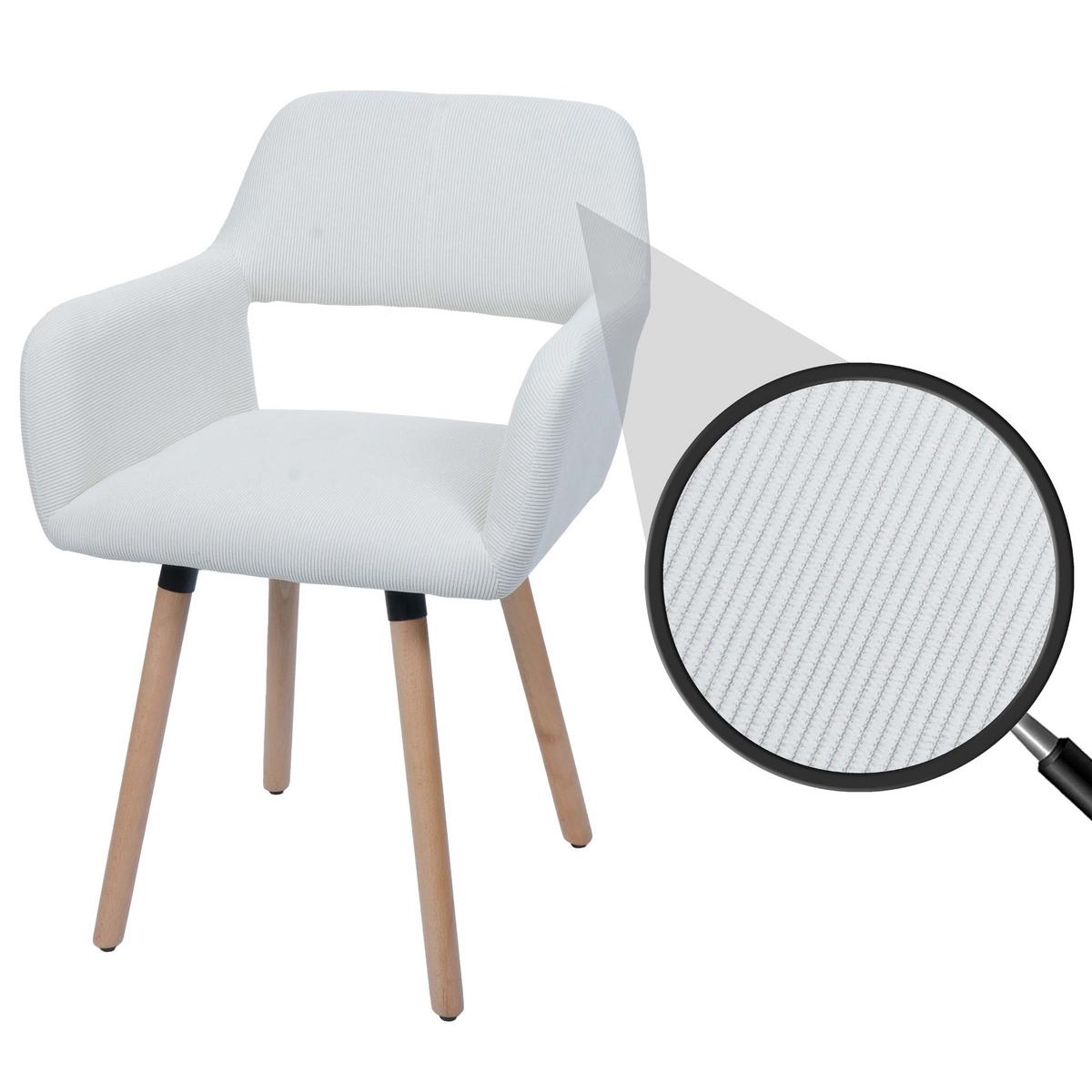 ESSZIMMERSTUHL Cremeweiß - Creme/Weiß, Textil (56/80/53cm) - MCW