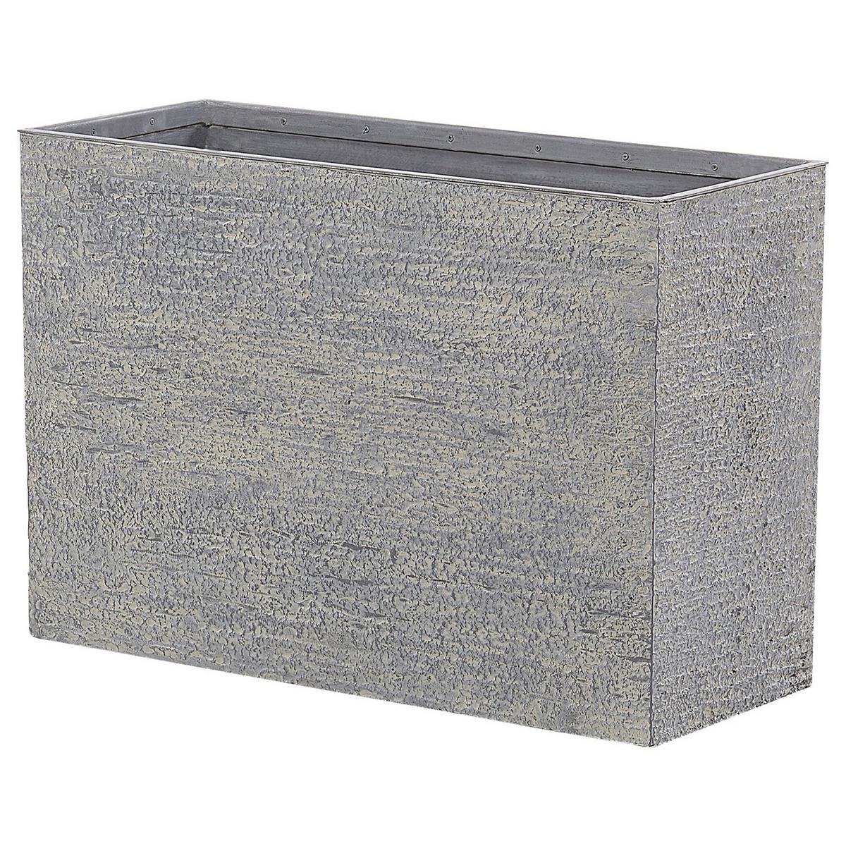 BLUMENTOPF grau rechteckig 29/70/50 cm Edessa - Grau, Stein (50cm) - Beliani